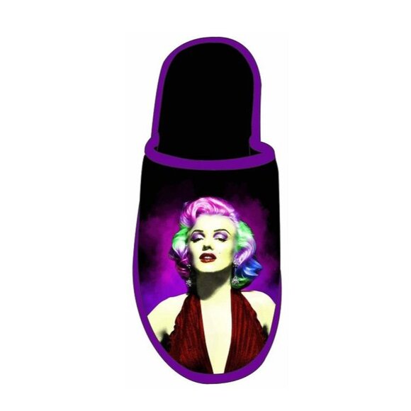 New Purple Marilyn Monroe Slip On Slippers One Size Fits Most Gift Photo Movie - Picture 2 of 4